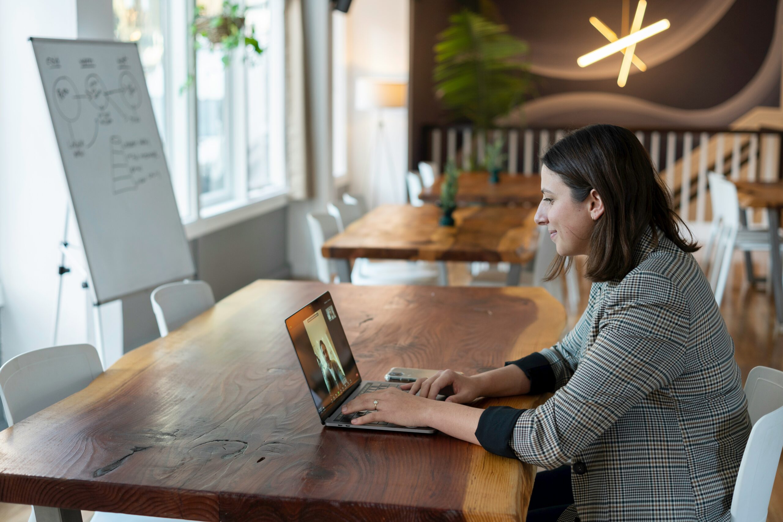 Woman having video call - virtual communication